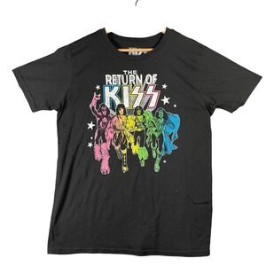 The Return of KISS Band Graphic‎ T-Shirt Womens Size L Black Concert Tour Tee